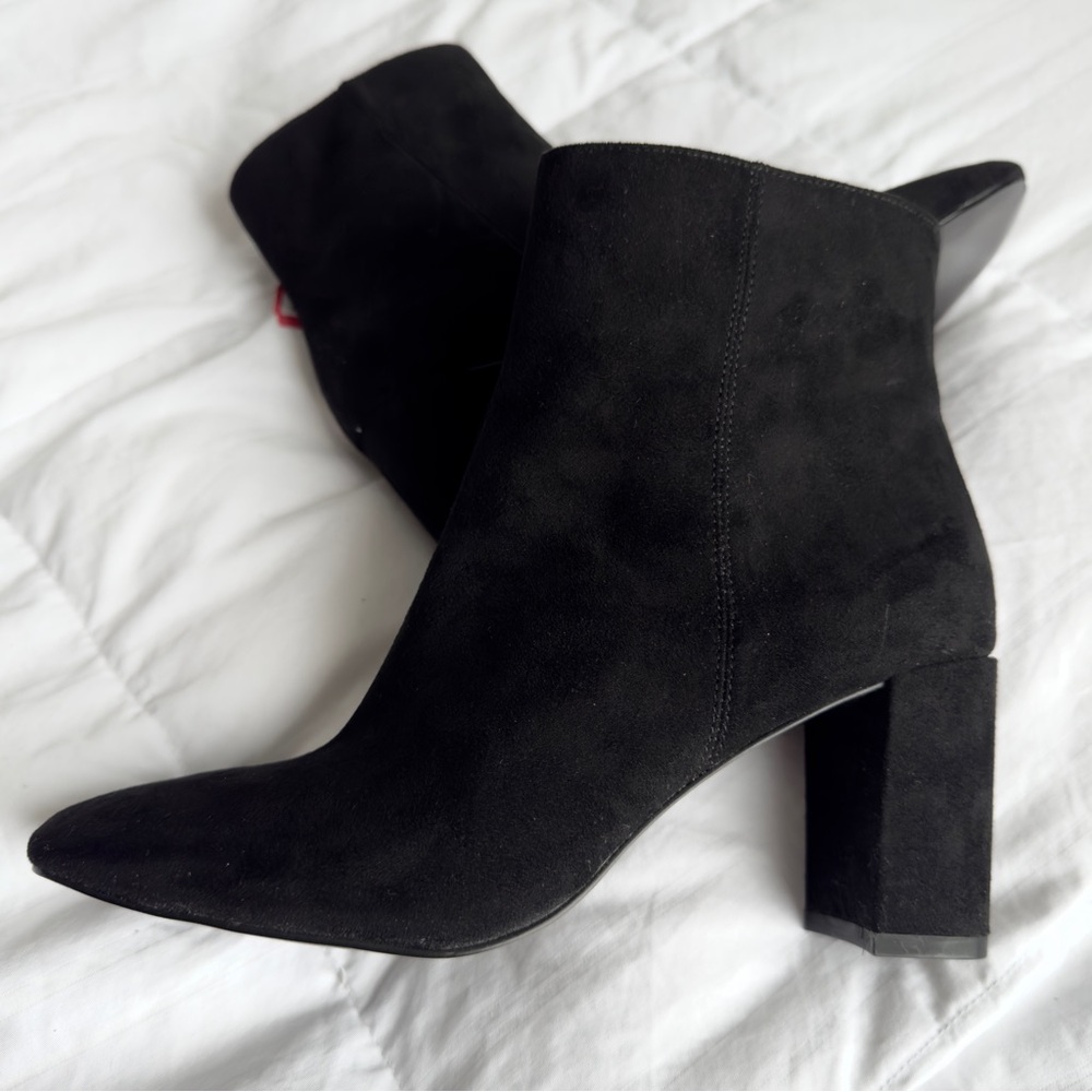 Suede Block Heel Ankle Boots